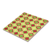 Roter grüner Diamant geometrisch  Fliese (Seite)