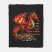 Roter grüner Drache, Geist kann in jedem leben Fleecedecke (Vorderseite)