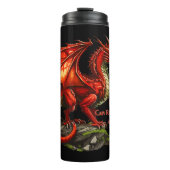 Roter grüner Drache, Geist kann in jedem leben Thermosbecher (Vorderseite)