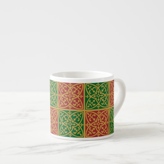 Roter grüner Feiertags-Gothic-Espresso-Becher Espressotasse (Vorderseite Rechts)