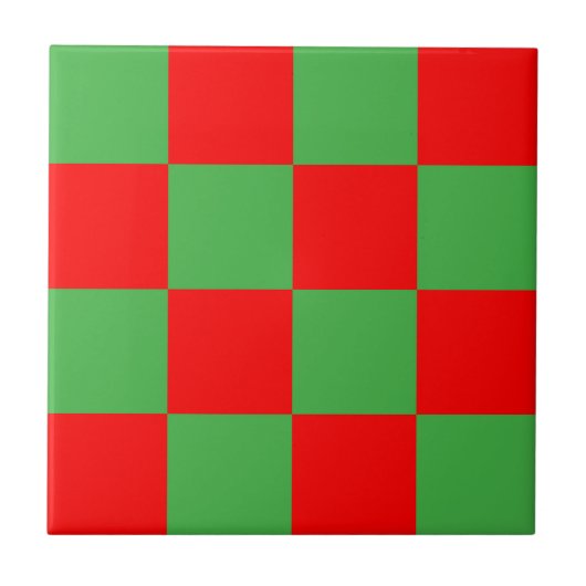 Roter grüner Karo Prüfmuster Fliese (Vorderseite)