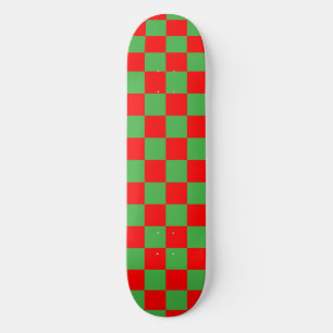 Roter grüner Karo Prüfmuster Skateboard