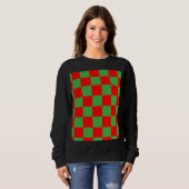 Roter grüner Karo Prüfmuster Sweatshirt (Vorne ganz)