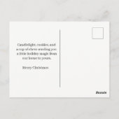 Roter & Grüner Kerzenlicht mit Keksen Weihnachten Postkarte (Rückseite)