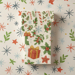 Roter grüner Kiefer und Berry Holiday Botanischer  Badhandtuch Set