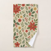 Roter grüner Kiefer und Berry Holiday Botanischer  Badhandtuch Set (Handtuch)