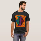 Roter Grüner Lila & Blauer Fisch T-Shirt (Vorne ganz)