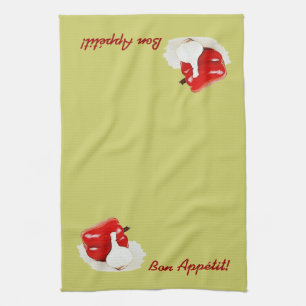 roter grüner Pfeffer und Knoblauch-Geschirrtuch Küchentuch