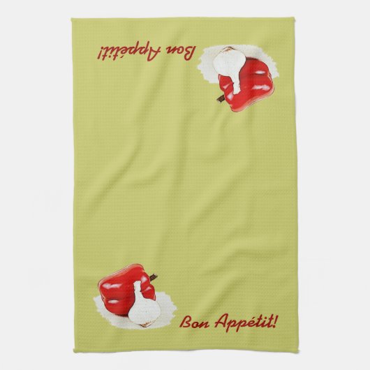 roter grüner Pfeffer und Knoblauch-Geschirrtuch Küchentuch (Vertikal)