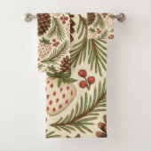Roter grüner Pine und Berry Holiday Rustikale Wass Badhandtuch Set (Insitu)