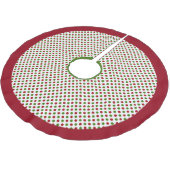 Roter grüner Tupfen Weihnachtsbaumrock Polyester Weihnachtsbaumdecke (Schrägansicht)