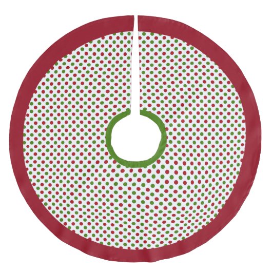 Roter grüner Tupfen Weihnachtsbaumrock Polyester Weihnachtsbaumdecke (Vorderseite)