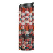 ROTER GRÜNER UND BLauer TEXTILSTOFF Thermosbecher (Nach links gedreht)