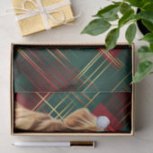 Roter Grüner Urlaub Kariert Weihnachten Golden Ret Seidenpapier (Geschenk)