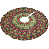 Roter grüner Weihnachtsbaum Skirt Polyester Weihnachtsbaumdecke (Schrägansicht)