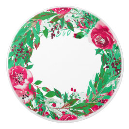 Roter Grüner Weihnachtsfeiertag Blume Winter Keramikknauf