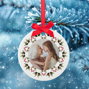 Roter grüner Weihnachtskranz Vorlage Keramik Ornament