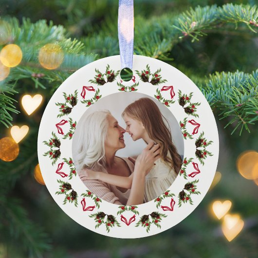 Roter grüner Weihnachtskranz Vorlage Keramik Ornament