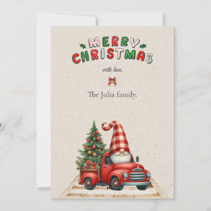 🎄Roter & Grüner Weihnachtsmann im Vintage-Auto We Feiertagskarte