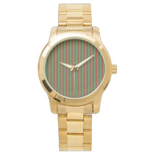 Roter grüner Weihnachtsstrumpf auf grünem Rot Armbanduhr