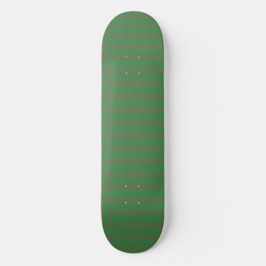 Roter grüner Weihnachtsstrumpf auf grünem Rot Skateboard (Vorderseite)