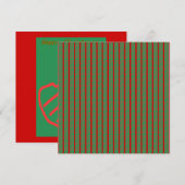 Roter grüner Weihnachtsstrumpf Save The Date (Vorne/Hinten)