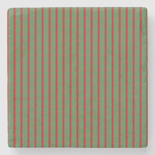 Roter grüner Weihnachtsstrumpf Steinuntersetzer (Vorderseite)