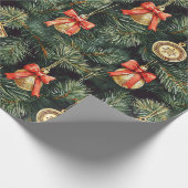 Roter grüner Western Weihnachtsbaumschmuck Geschenkpapier (Ecke)