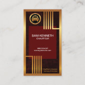 Roter Grunge Golden Borders Taxi Chauffeur Visitenkarte (Vorderseite)