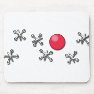 Roter Gummiball und Jacks Mousepad