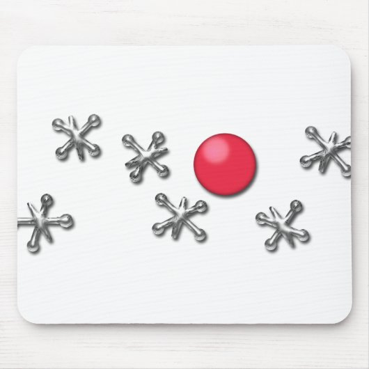 Roter Gummiball und Jacks Mousepad (Vorne)