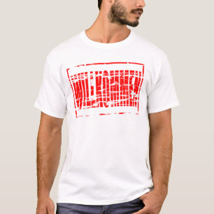 Roter Gummistempeleffekt Willkommen T-Shirt