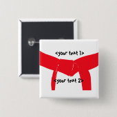 Roter Gürtel für Kampfkunst Button (Vorne & Hinten)