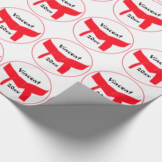 Roter Gürtel für Kampfkunst Geschenkpapier (Ecke)