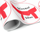 Roter Gürtel für Kampfkunst Geschenkpapier (Rolleneckpunkt)