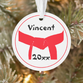 Roter Gürtel für Kampfkunst Ornament