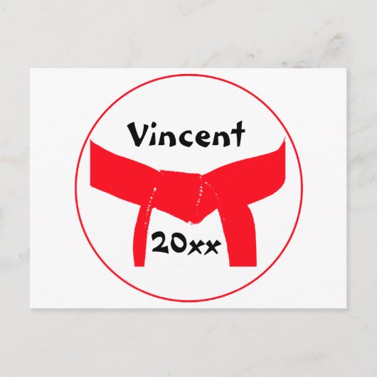 Roter Gürtel für Kampfkunst Postkarte (Vorderseite)