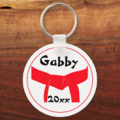 Roter Gürtel für Kampfkunst Schlüsselanhänger (Vorderseite)