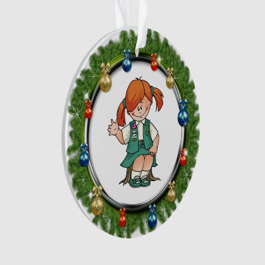 Roter Haar-Kiefern-JuniorKranz mit Verzierungen Ornament (Vorderseite)