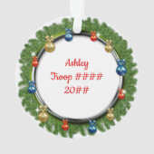 Roter Haar-Kiefern-JuniorKranz mit Verzierungen Ornament (Rückseite)