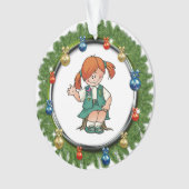 Roter Haar-Kiefern-JuniorKranz mit Verzierungen Ornament (Vorderseite)