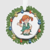 Roter Haar-Kiefern-JuniorKranz mit Verzierungen Ornament (Vorderseite)