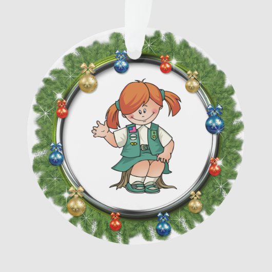 Roter Haar-Kiefern-JuniorKranz mit Verzierungen Ornament (Vorderseite)