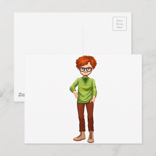 Roter Haar Postkarte (Vorne/Hinten)