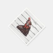 Roter Hahn Barnyard Party Farmhouse Stil Serviette (Ecke)