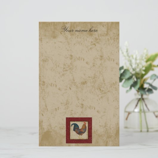Roter Hahn Briefpapier (Stehend Vorderseite)