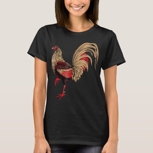 Roter Hahn Huhn T-Shirt (Vorderseite)