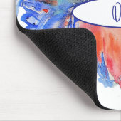 Roter Hahn Hühner Aquarellmalerei Whimsical Mousepad (Ecke)