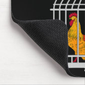 Roter Hahn männliche Keuschheitshuhn im Käfig Mousepad (Ecke)