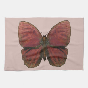 Roter Hahn Schmetterling Geschirrtuch